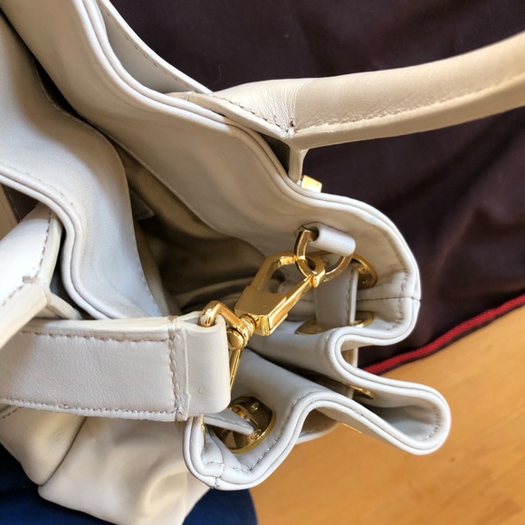 Rachel Zoe Cream Leather Gold Shoulder Bag - Picture 9 of 14